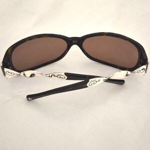 Brighton Twirl Handmade Sunglasses Brown Tortoise Silver Swirl Arms 61-15
